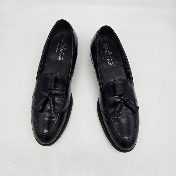 Vintage Bostonian Tassel Loafers Black Leather Men\'s Shoes 9 C/A Made in USA main image 7